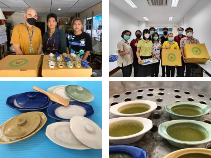 DSS, Ceramic and Glass Research and Development Group, Community Technology Division designs and develops the ceramic ware for Ka-nom-tuay, the original receipt of mae-somkhuan.